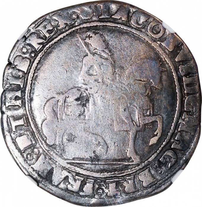  英格兰1636-38年1/2克朗及1603-25年苏格兰30先令，分别评NGC XF40及F15，#6471019-002及001 England, silver 1/2 crown, 1636-38