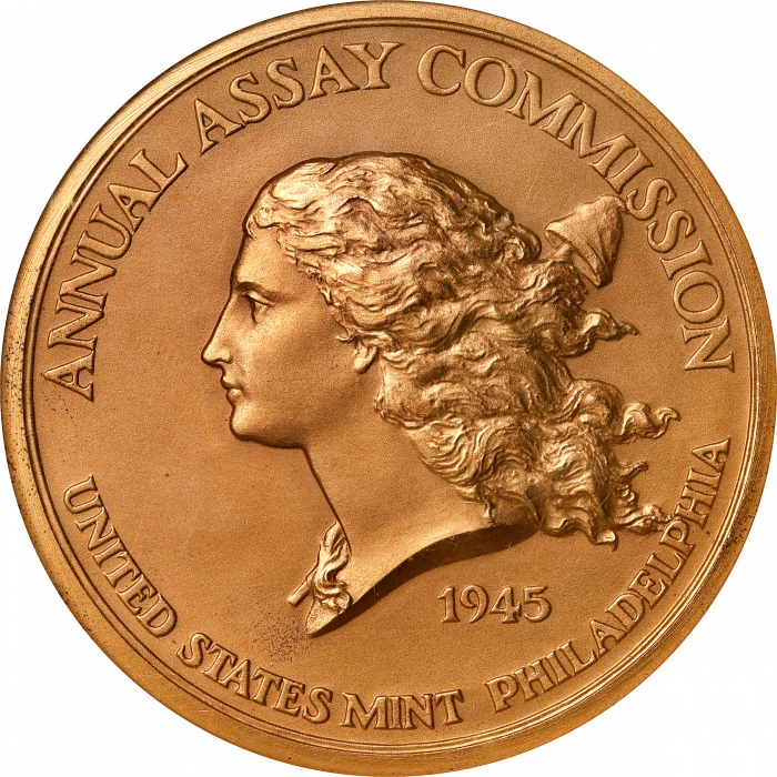  1945年美国化验委员会奖章 NGC MS 66 1945 United States Assay Commission Medal