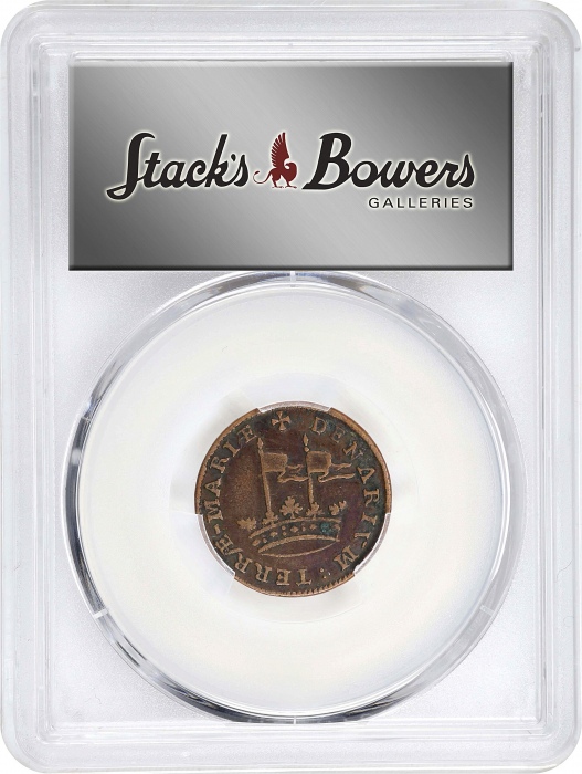  1659年马里兰州巴尔的摩铜币 PCGS VF 35 Maryland Lord Baltimore Denarium.