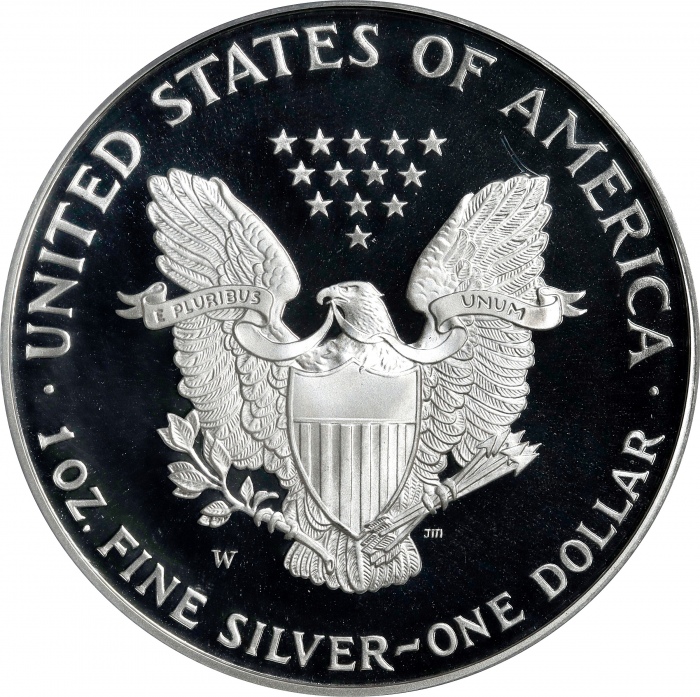 1995-W美国鹰洋银币首席雕刻师签名标签版 PCGS Proof 70 1995-W Silver Eagle