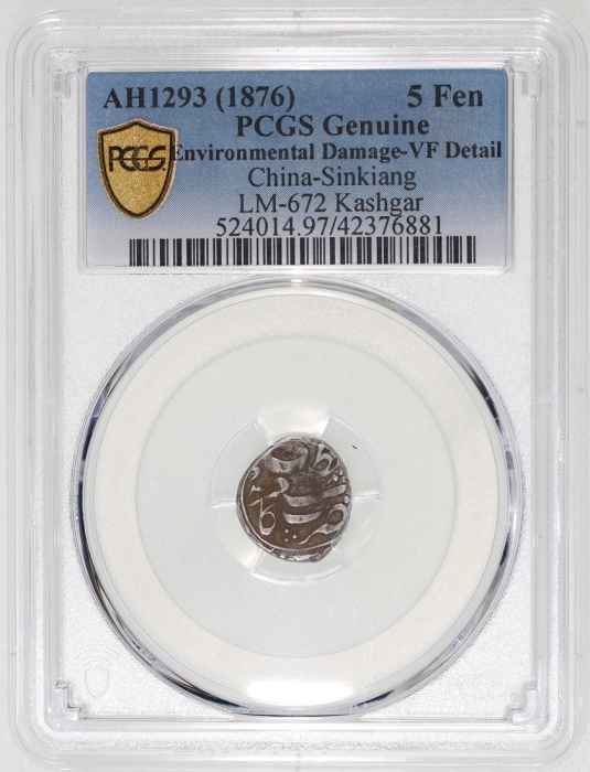  1876年新疆喀什五分银币，PCGS VF Detail有环境损害，#42376881