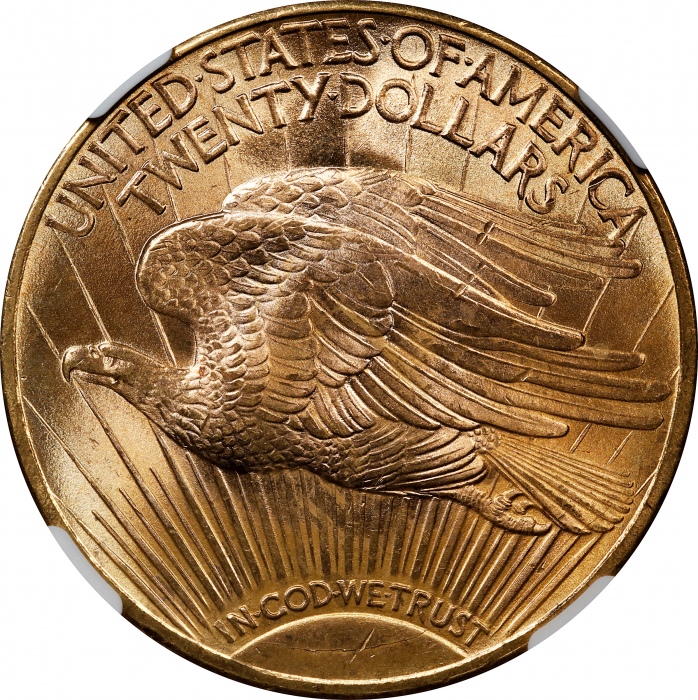  1923-D圣高登双鹰金币 NGC MS 65+ 1923-D Saint-Gaudens Double Eagle