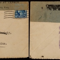  1914年美国寄香港改寄汕头检查封，贴华盛顿像5美分一枚