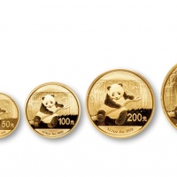  2014年熊猫纪念金币一组5枚 完未流通