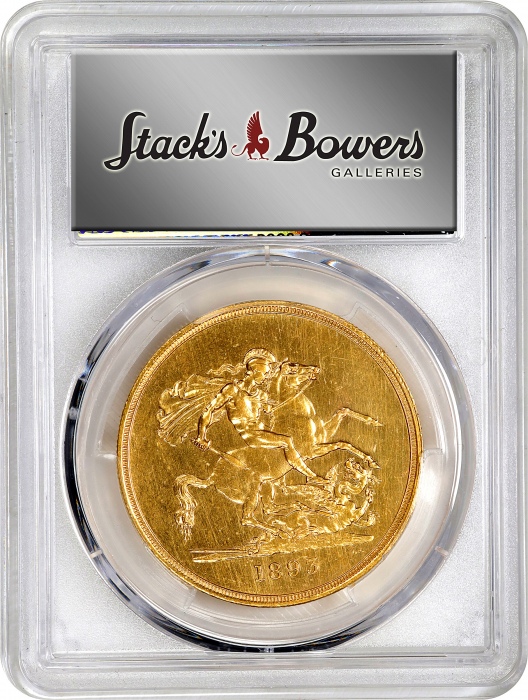  1893年英国5英镑金币 PCGS AU Details GREAT BRITAIN. 5 Pounds, 1893