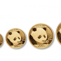 2018年熊猫纪念金币一组5枚 完未流通