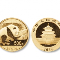 2016年熊猫纪念金币30克 完未流通