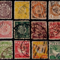  1897年石印版蟠龙旧票全套12枚