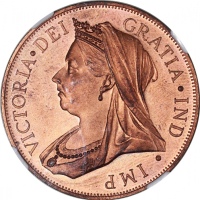  ‘1901’年香港后铸爱德华七世及维多利亚像铜币，NGC PF 66RD及PF 65RD，#2794753-057, 058 Hong Kong, a pair of copper fantasy d