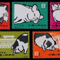  1960年特40养猪新票全套5枚