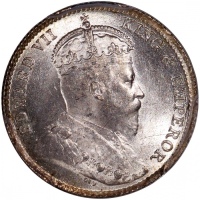  1903年香港爱德华七世五仙，PCGS MS66，#46484373，PCGS纪录中仅得7枚获更高评分