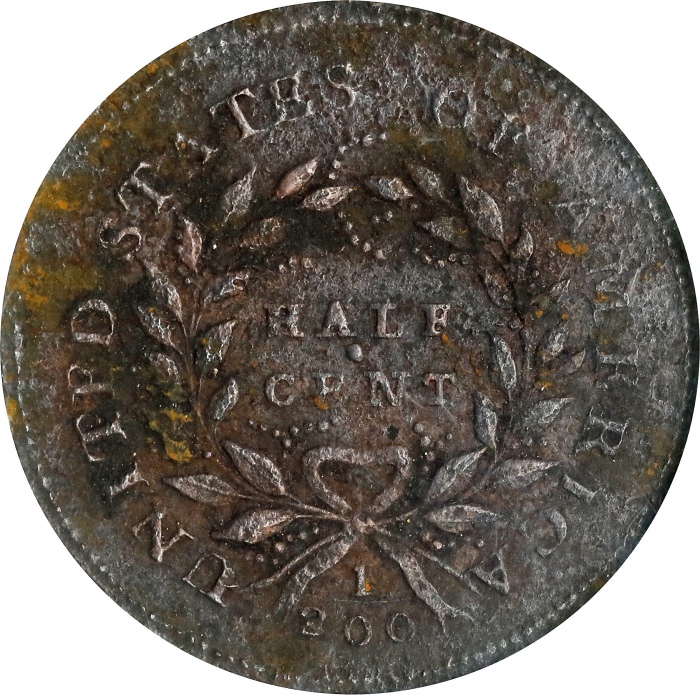  1793年自由帽半美分 NGC AU-Details 1793 Liberty Cap Half Cent