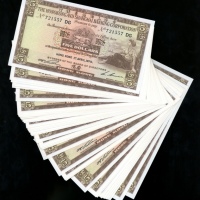  1970年香港上海汇丰银行100元连号39枚，编号721557-95DG，UNC品相，有些边沿有发黄 Hong Kong & Shanghai Banking Corporation, a conse