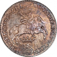  1791年荷兰泽兰杜卡顿银币，EF，有刮痕及细孔 Netherlands, Zeeland, silver ducaton, 1791, (KM-57.2), extremely fine, scra