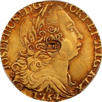  1754-B EB戳记巴西里拉 PCGS AU 53 New York.  Ephraim Brasher (EB)