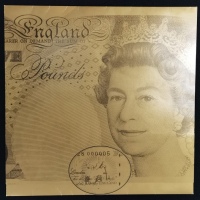  1990年英国伍镑八连体纪念钞，编号BJ25/26/27/28 089012，带原册，UNC Bank of England, uncut sheet of 8x £5, 1990, serial n