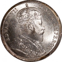  1903年香港爱德华七世五仙一组3枚，分别评PCGS MS65及MS63，#46484385，#46484386，#46484388