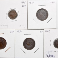  ，建议预览 Great Britain, group of 8 copper fractionals, 3x 1/3 farthing, 1868 and 1885 (2), and 5x farth