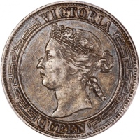  1866年香港维多利亚半圆，首发年份，本版别发行量為59000枚，PCGS XF40，#46484254，罕见早期半圆版别，带自然老包浆，定必广受藏家青睞