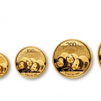 2013年熊猫纪念金币一组5枚 完未流通