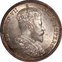  1903年香港爱德华七世五仙一组3枚，均评PCGS MS64，#46484346，#46484378，#46484387，应出自同一发行批次