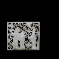  清白玉马上封猴把件 