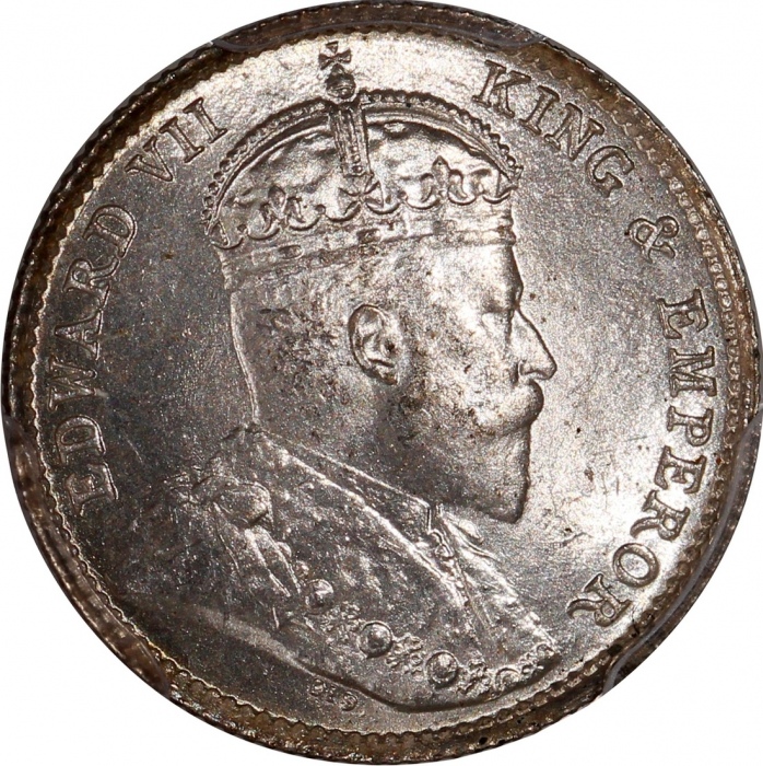  1903年香港爱德华七世五仙一组3枚，均评PCGS MS65，#46484349，#46484377，#46484384