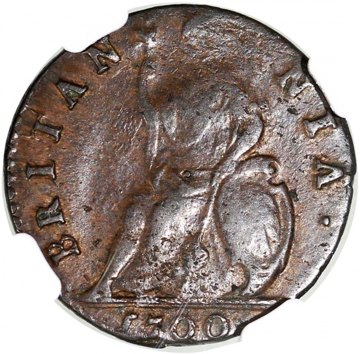  英国1700及1827年1/4便士(法新)铜币，以及1825年1/2便士铜币，分别评NGC XF45BN，MS63BN及MS62BN，#2885392-024，040及039 Great Britai