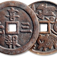  清“喜报三元”背“动物花卉吉祥纹”花钱 GBCA 古-美品 75