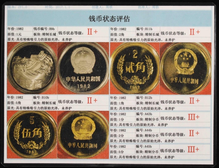  1982年中华人民共和国流通硬币精制套装 完未流通