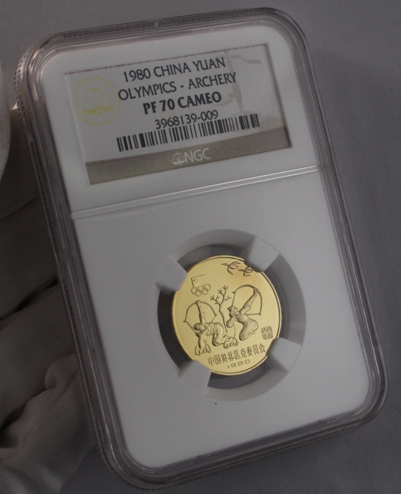  1980年中奥铜币-射艺 NGC PF70CA（老标）
