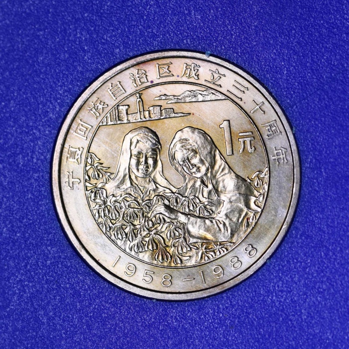  1988年宁夏回族自治区成立三十周年纪念1元样币 完未流通