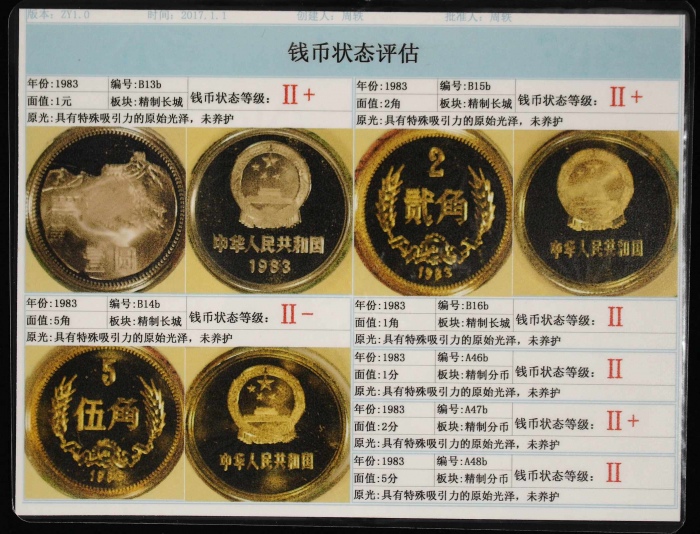  1983年精制套装流通硬币（11M 2+级）