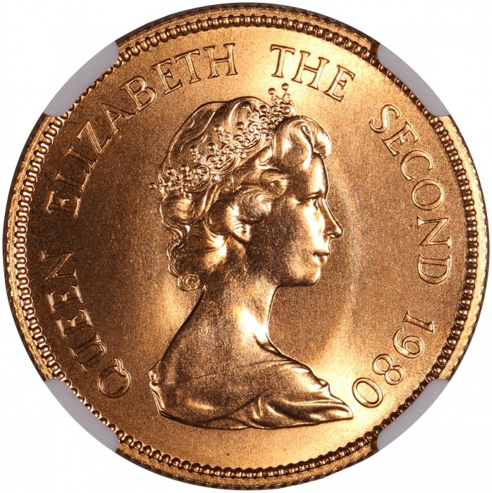  1980年香港猴年生肖金币壹仟圆，NGC MS67，#2135930-006