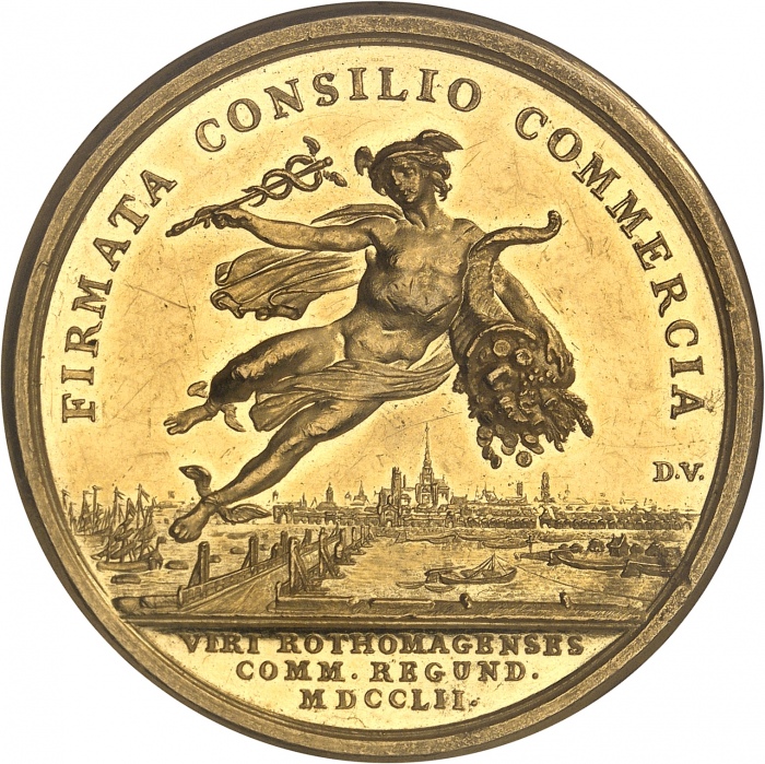  1752年法国路易十五商业委员会奖章 NGC MS 62 FRANCE / CAPÉTIENSLouis XV (1715-1774). Médaille d Or