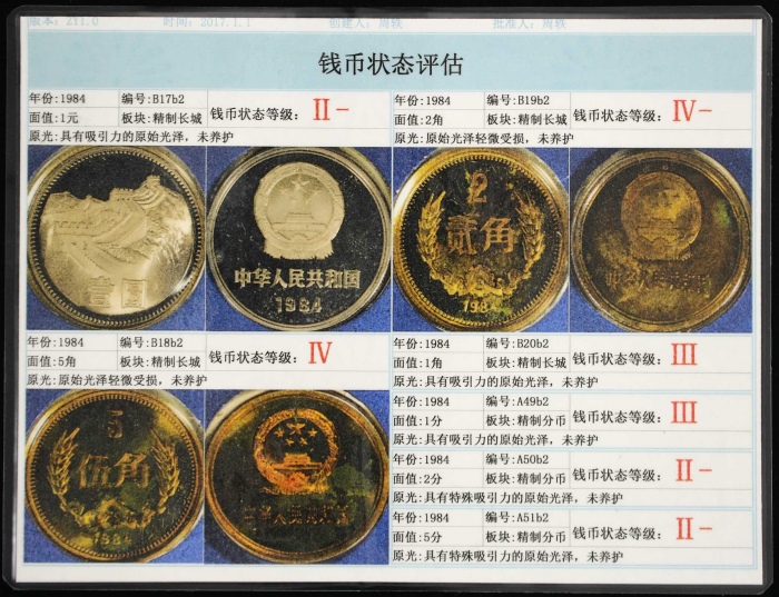  1984年中华人民共和国流通硬币精制套装 完未流通