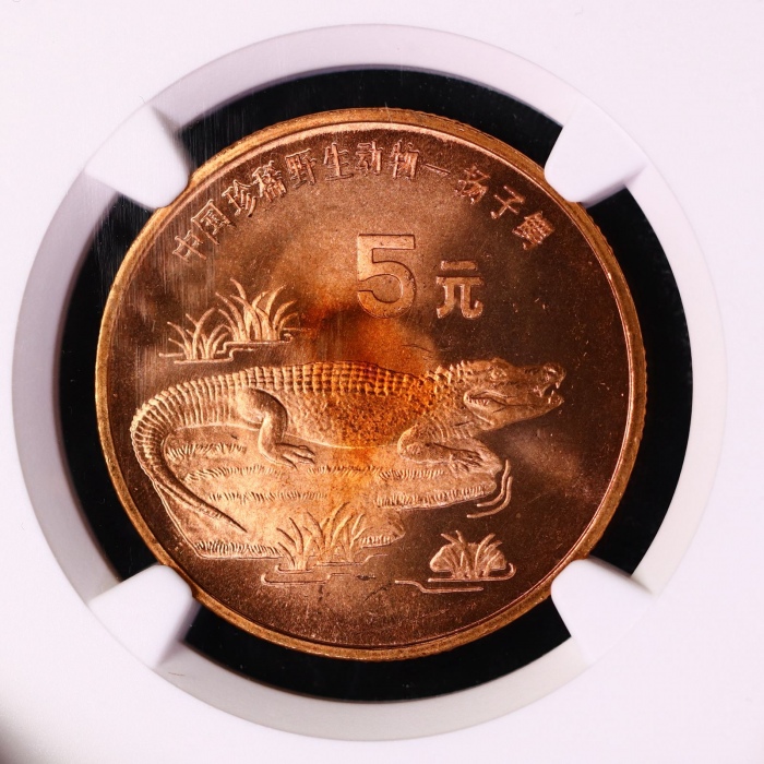  1998年中国珍稀野生动物纪念5元扬子鳄普制 NGC MS 66