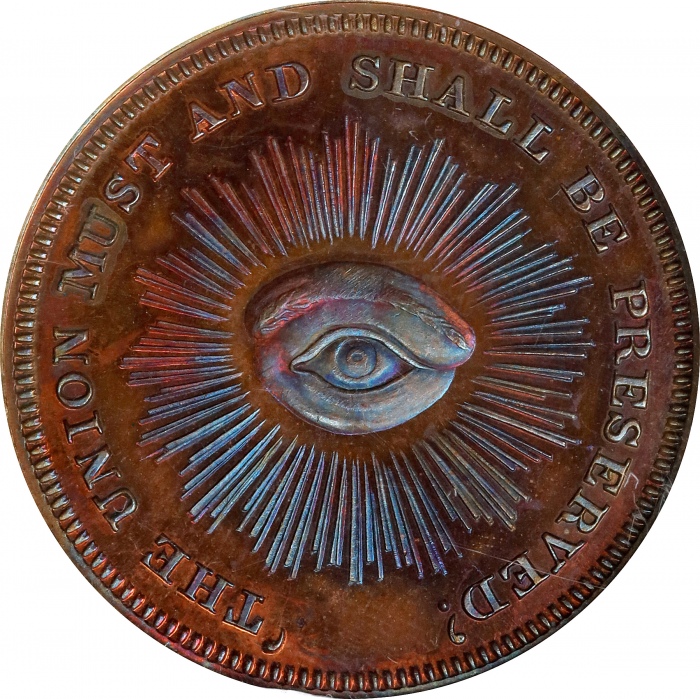  1861年士兵肖像纪念铜章 NGC MS 66 1861 Soldier Portrait / All-Seeing Eye