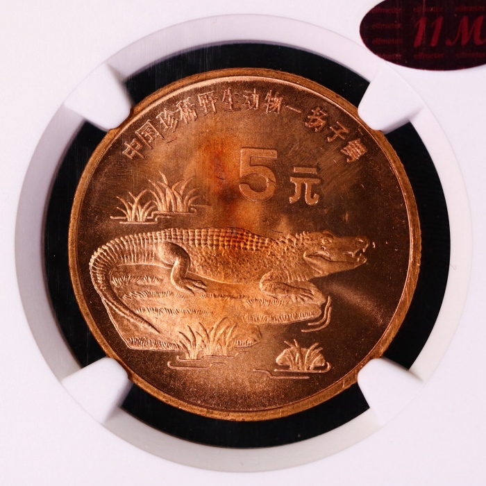  1998年中国珍稀野生动物纪念5元扬子鳄普制 NGC MS 65