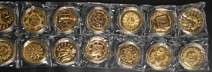  1981-1992年上币生肖镀金铜章10套（33mm）
