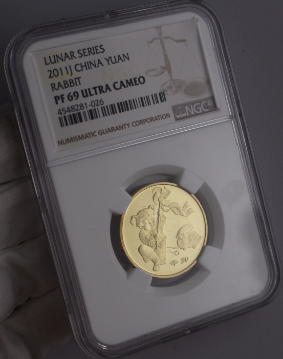  2011年辛卯(兔)年生肖纪念1元精制 NGC PF 69