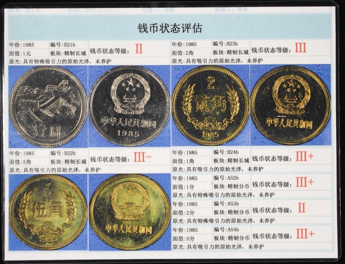  1985年中华人民共和国流通硬币精制套装 完未流通