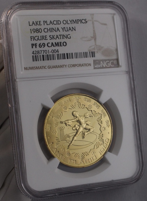  1980年第十三届冬奥会纪念铜币12克女子花样滑冰 NGC PF 69