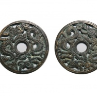  清代双龙镂空花钱 闻德 古钱 88