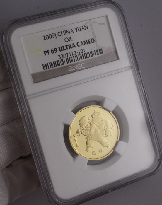  2009年己丑(牛)年生肖纪念1元精制 NGC PF 69