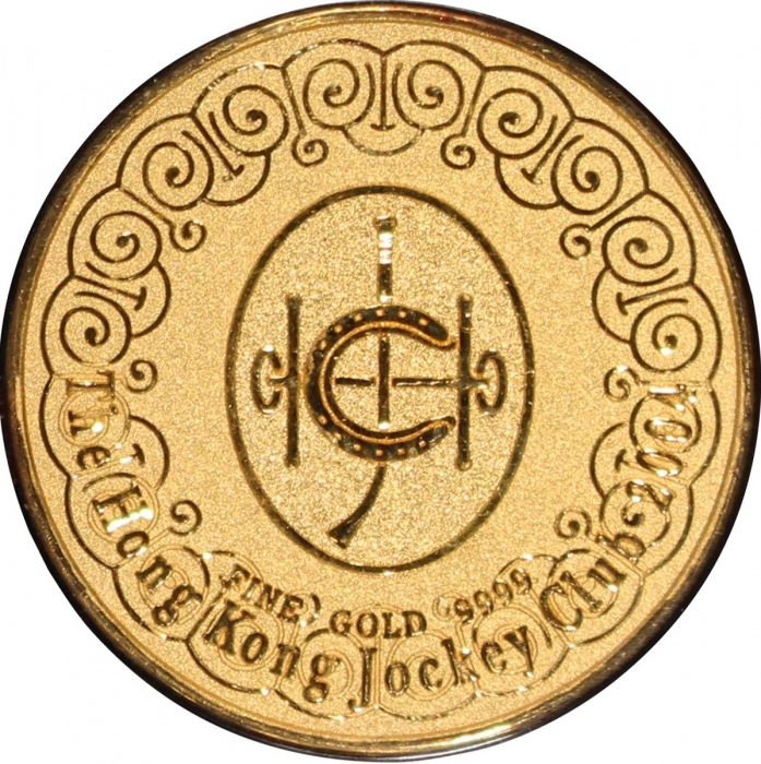  2002-2005年香港马会马年、羊年、猴年及鸡年生肖精铸纪念金章一组四枚，含金量99.99%，每一枚重0.55盎司，共重2.2盎司，连原装盒及证书