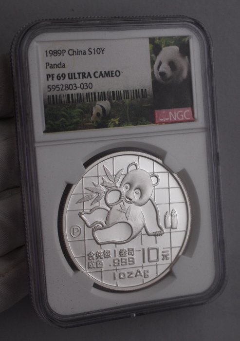  1989年1盎司熊猫银币  NGC  PF69UC 