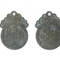  清代苏炉五子登科福寿双全人物挂花  美品