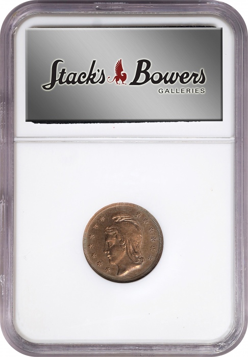  1863年水星墨丘利/腓尼基人像铜章 NGC MS 64 1863 Mercury Head / Phoenician Head