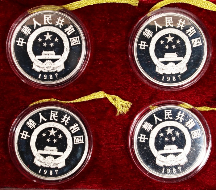  1987年中国杰出历史人物(第4组)纪念银币22克全套4枚 完未流通
